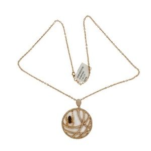 Luxo Jewelry Diamond Rose  Gold Spider Necklace